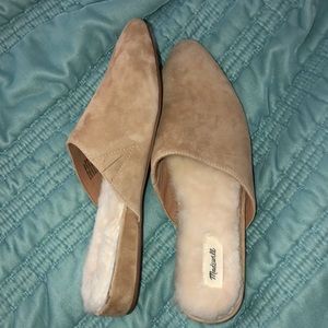 Madewell suede Kasey mule with shearling NWOT